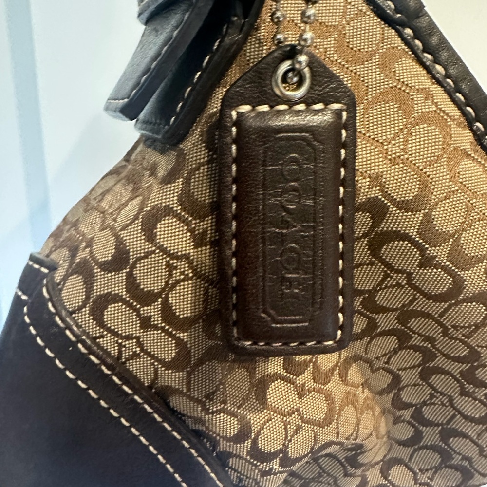 Coach Brown and Tan Shoulder Bag